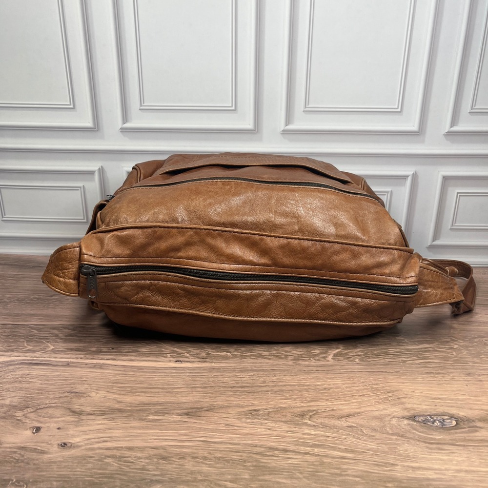 Vintage Leather Crossbody Shoulder Bag Brown Multi-Pocket Purse Mexico - Picture 8 of 16